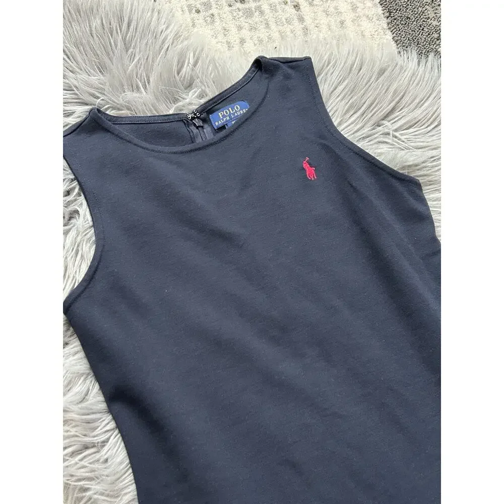 Ralph Lauren‎ Girls Navy Sleeveless Ponte Fit-and-Flare Dress Size XL (16)